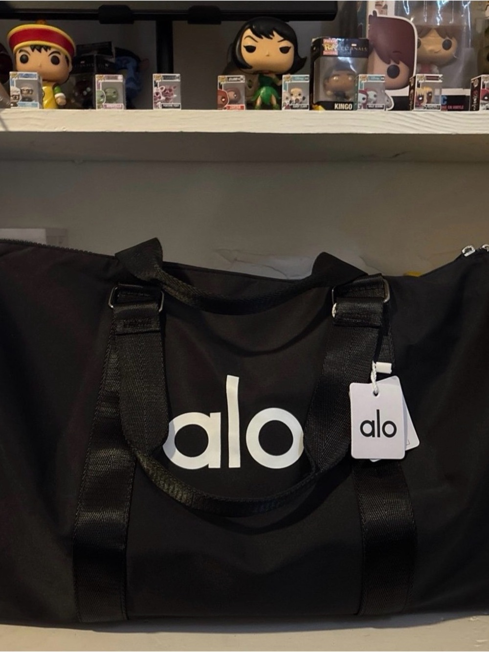 Alo Black Logo Duffel Bag